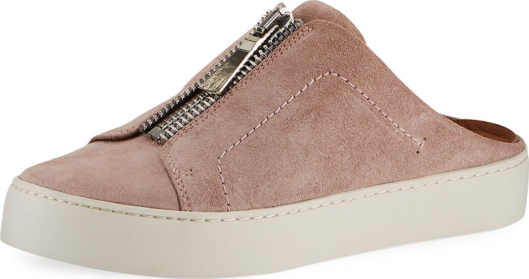 Frye Lena Zip Suede Sneaker Mules