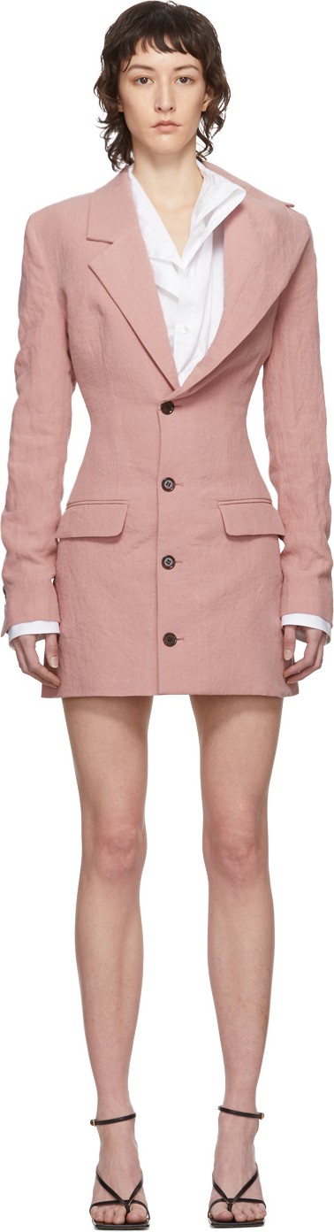 Y/Project Pink Asymmetric Lapel Blazer Dress Y/Project Pink Asymmetric Lapel Blazer Dress