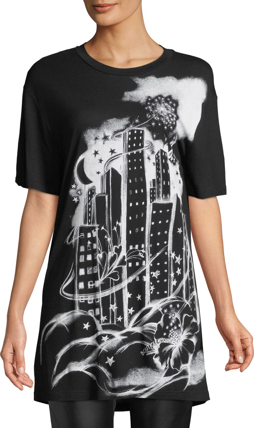 Boutique Moschino Graphic-Print Long Tee