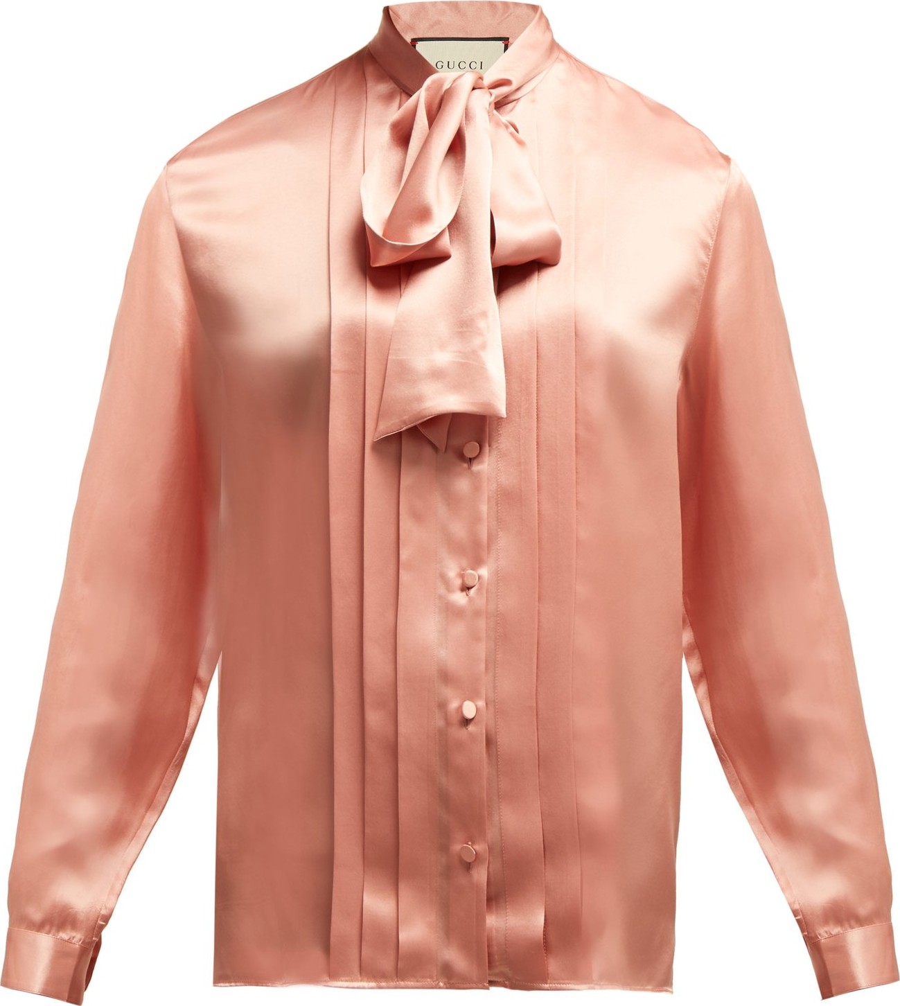Gucci Pleated silk-satin blouse