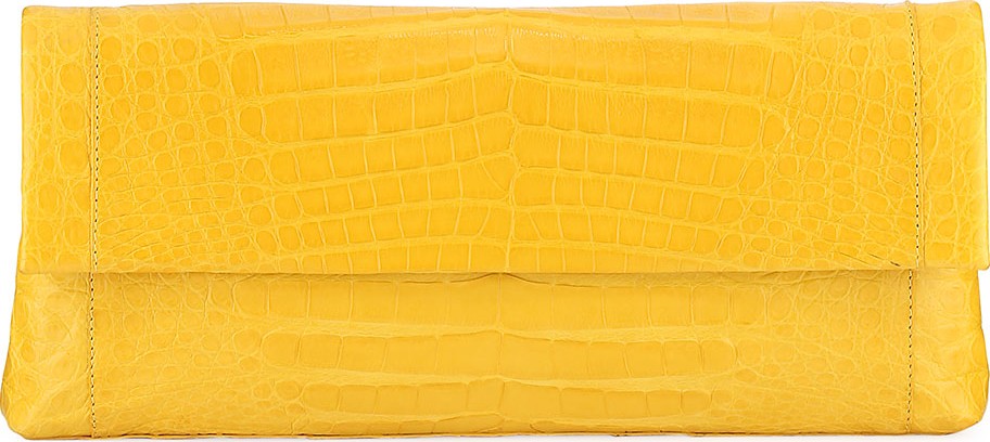 Nancy Gonzalez Gotham Crocodile Flap Clutch Bag