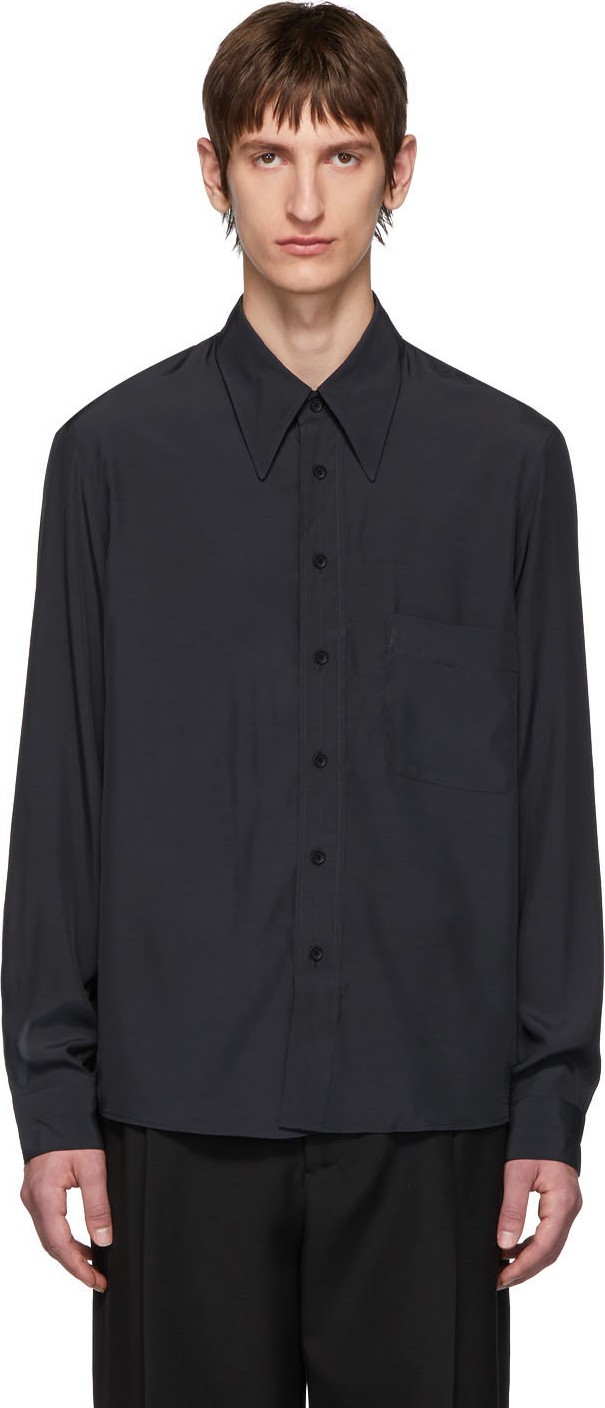 Lemaire Black Satin Shirt