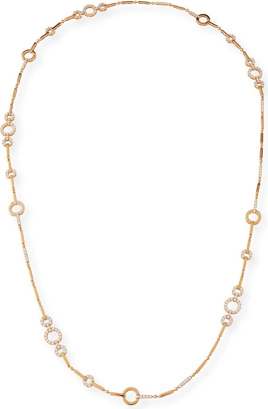 Gismondi 1754 18k Rose Gold Diamond Circle-Link Necklace, 36"
