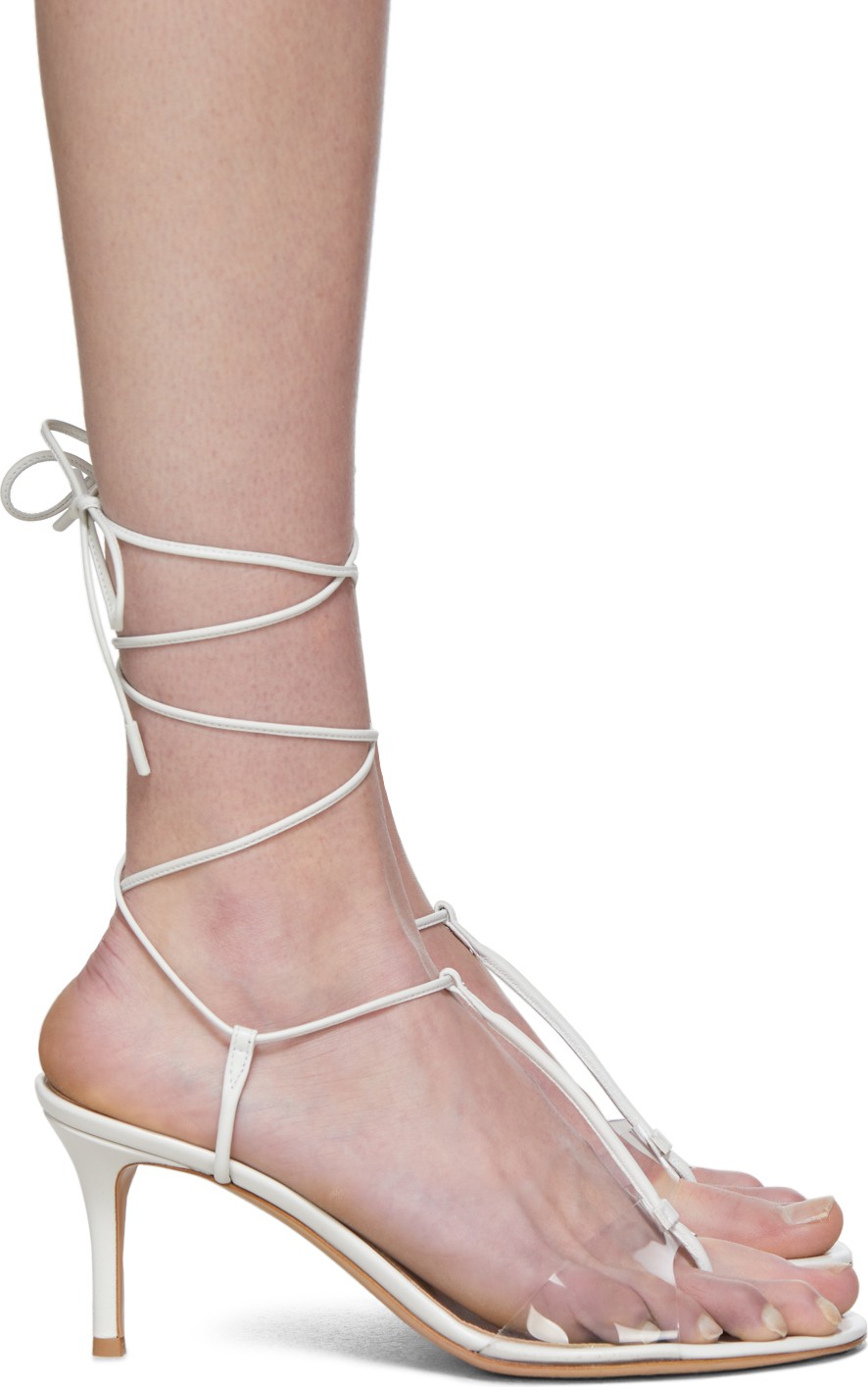 Gianvito Rossi White Gwyneth Heeled Sandals
