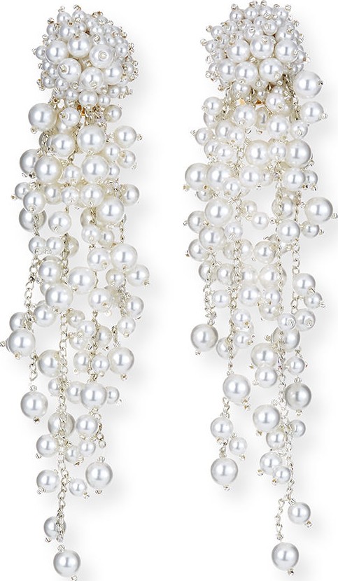 Oscar De La Renta Pearly Chain Drop Earrings