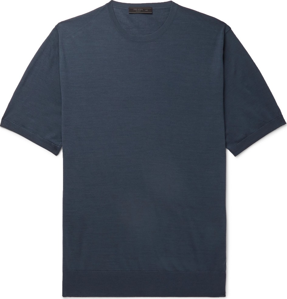 Prada Mélange Virgin Wool-Jersey T-Shirt