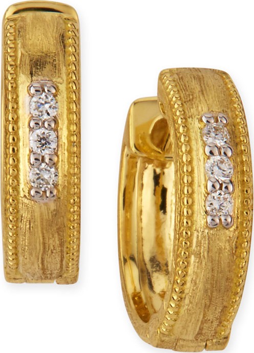 Jude Frances Lisse Small 18K Gold Hoop Earrings w/ Diamonds