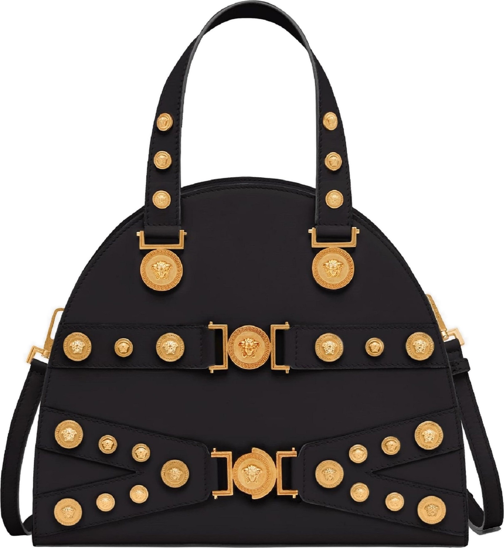 Versace Tribute Studded Leather Satchel