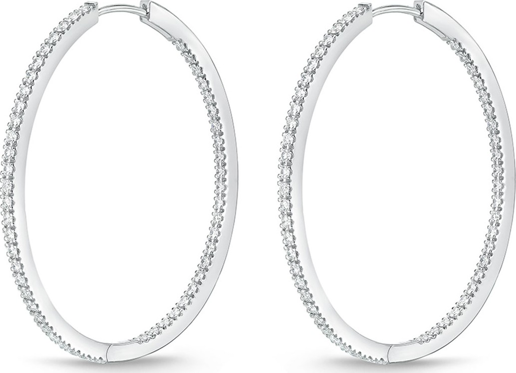 Memoire 18K White Gold & Diamond Infinity Hoop Earrings, 1.5 tdcw