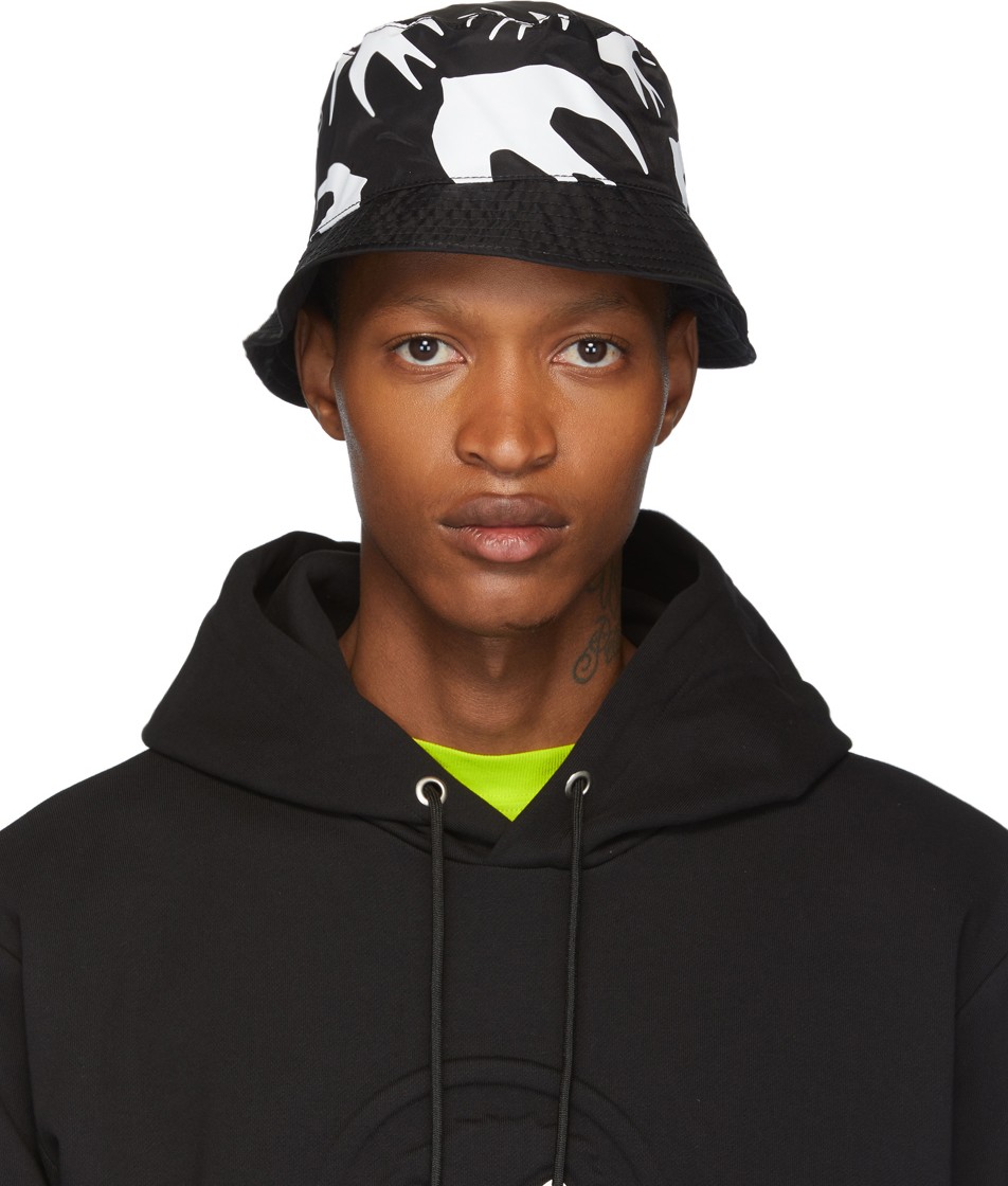 McQ - Alexander McQueen Black Swallow Bucket Hat