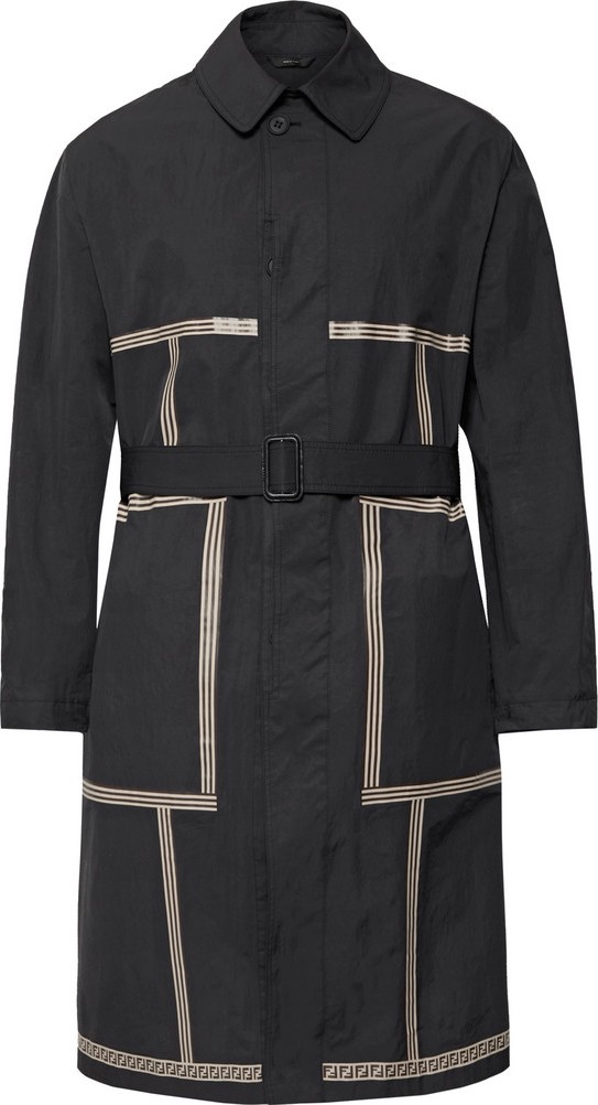Fendi Printed Nylon-Blend Trench Coat