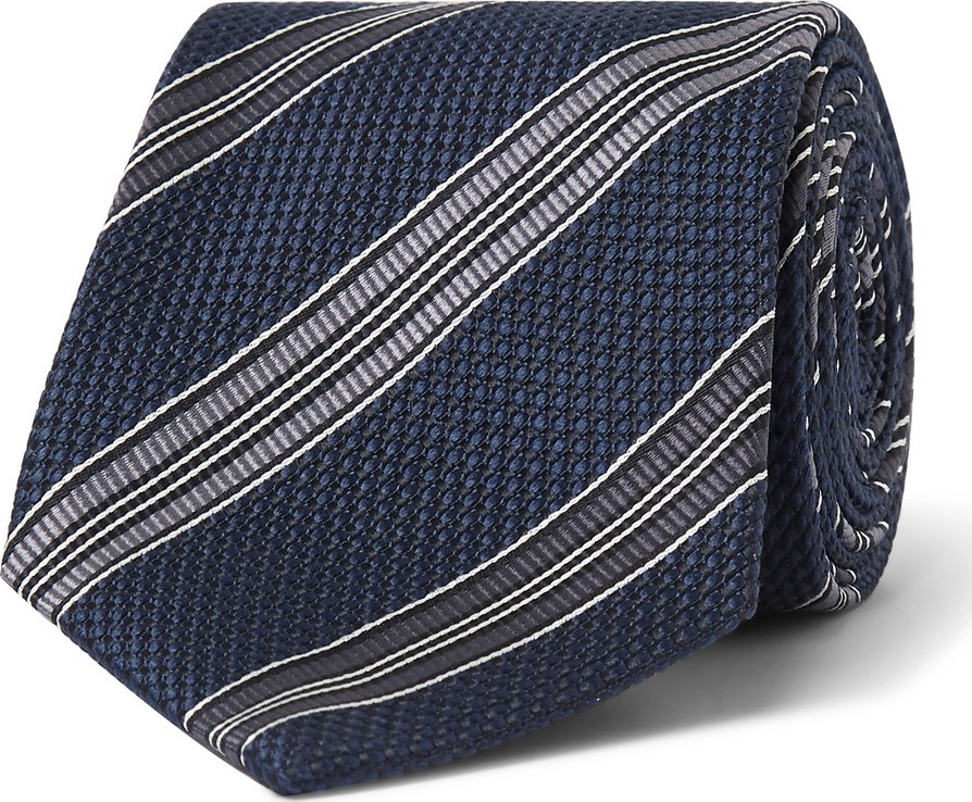 TOM FORD 8cm Striped Woven Silk Tie