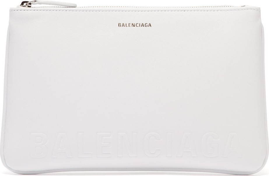 Balenciaga Ville logo-stamped leather pouch