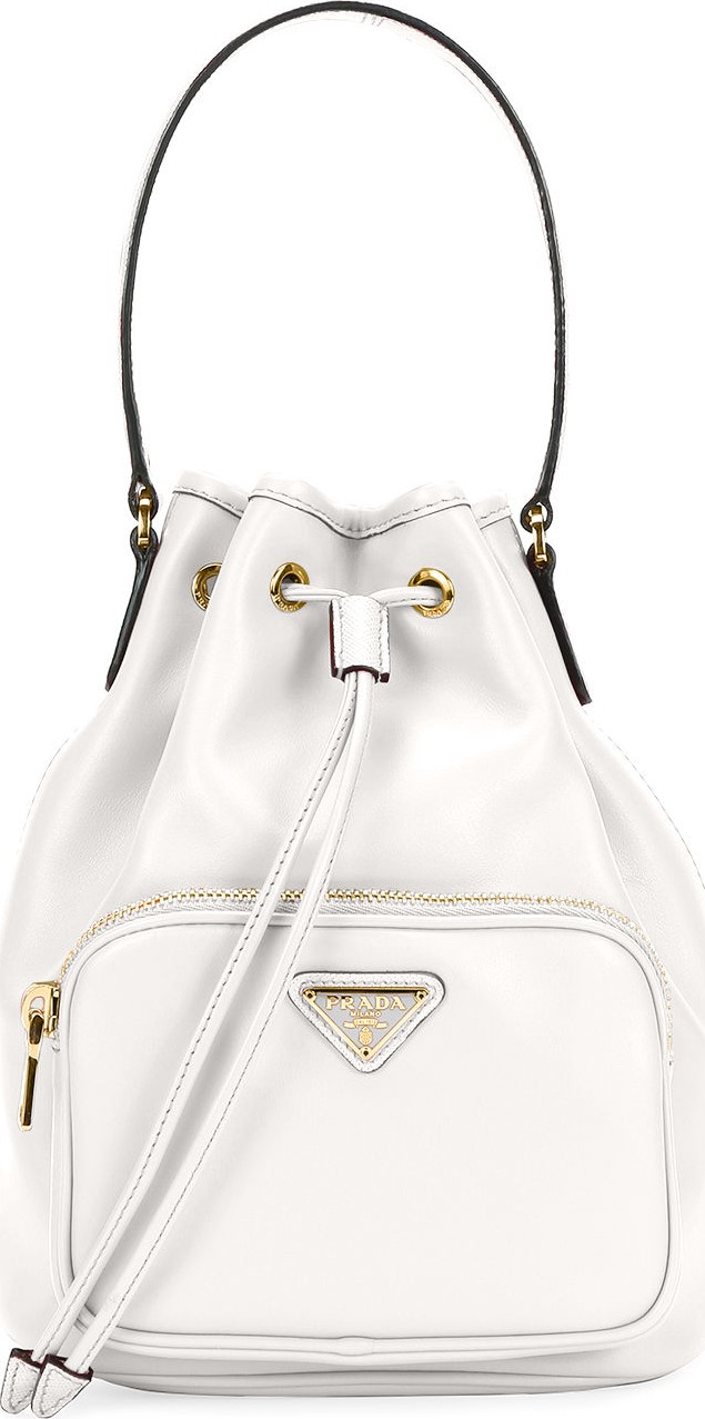 Prada Saffiano Leather Top-Handle Bucket Bag
