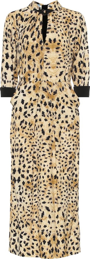 Prada Leopard-printed sablé dress