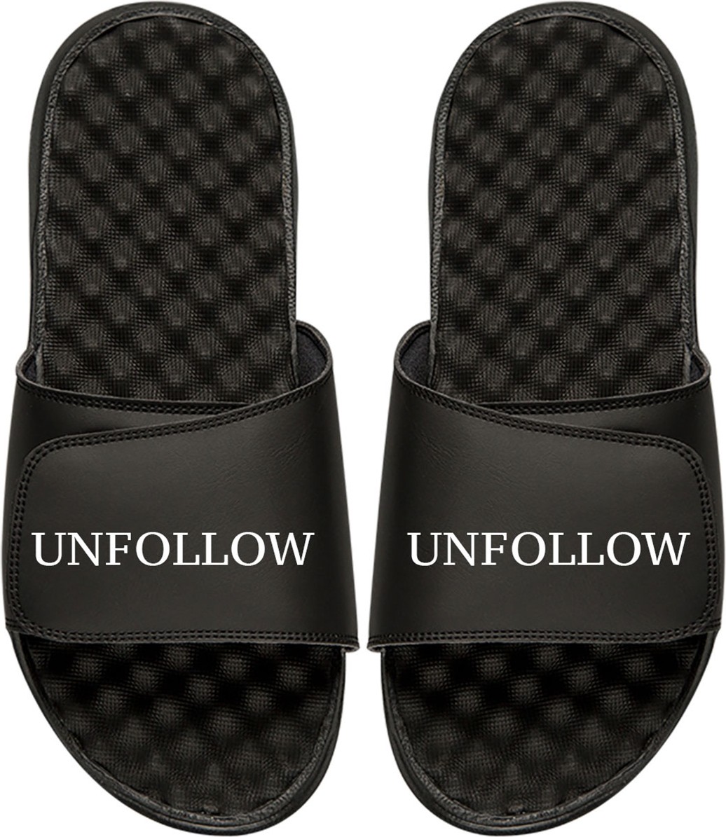 ISlide Men's Unfollow Slogan Pool Slide Sandal
