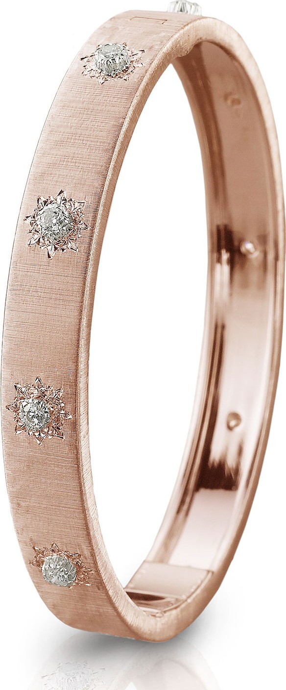 Buccellati Macri Classica 18k Pink Gold Diamond Bangle