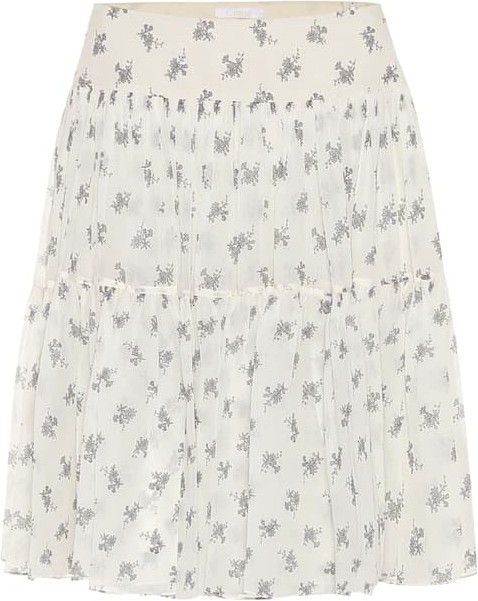 Chloe Floral silk miniskirt