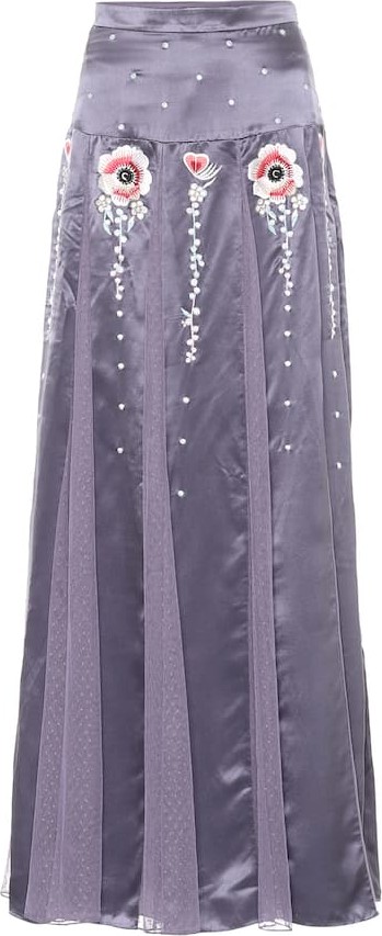 Temperley London Firebird satin skirt