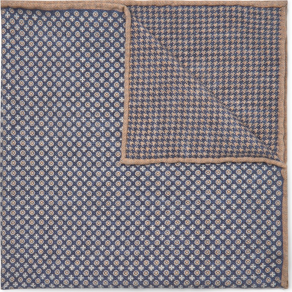 Brunello Cucinelli Reversible Printed Silk Pocket Square