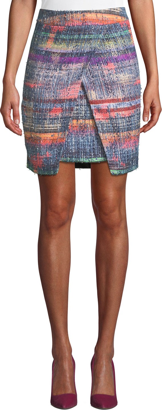 Emporio Armani Wrapped Hyper-Tweed Skirt