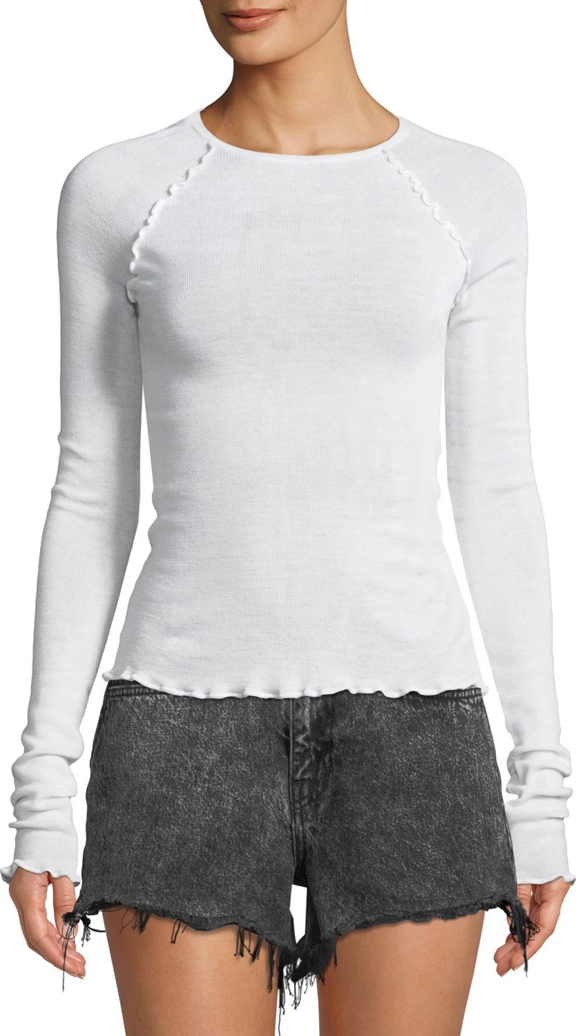 T By Alexander Wang Wash And Go Knit Long-Sleeve Raglan Top