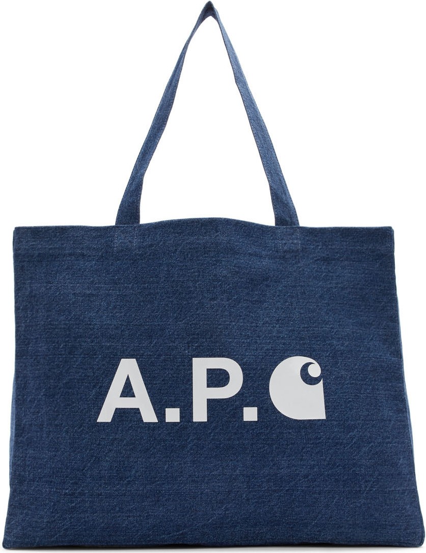 A.P.C. Indigo Carhartt WIP Edition Shopping Tote