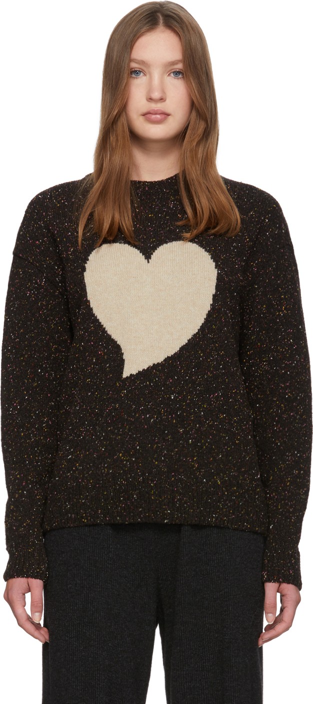 Alexachung Black Intarsia Heart Sweater