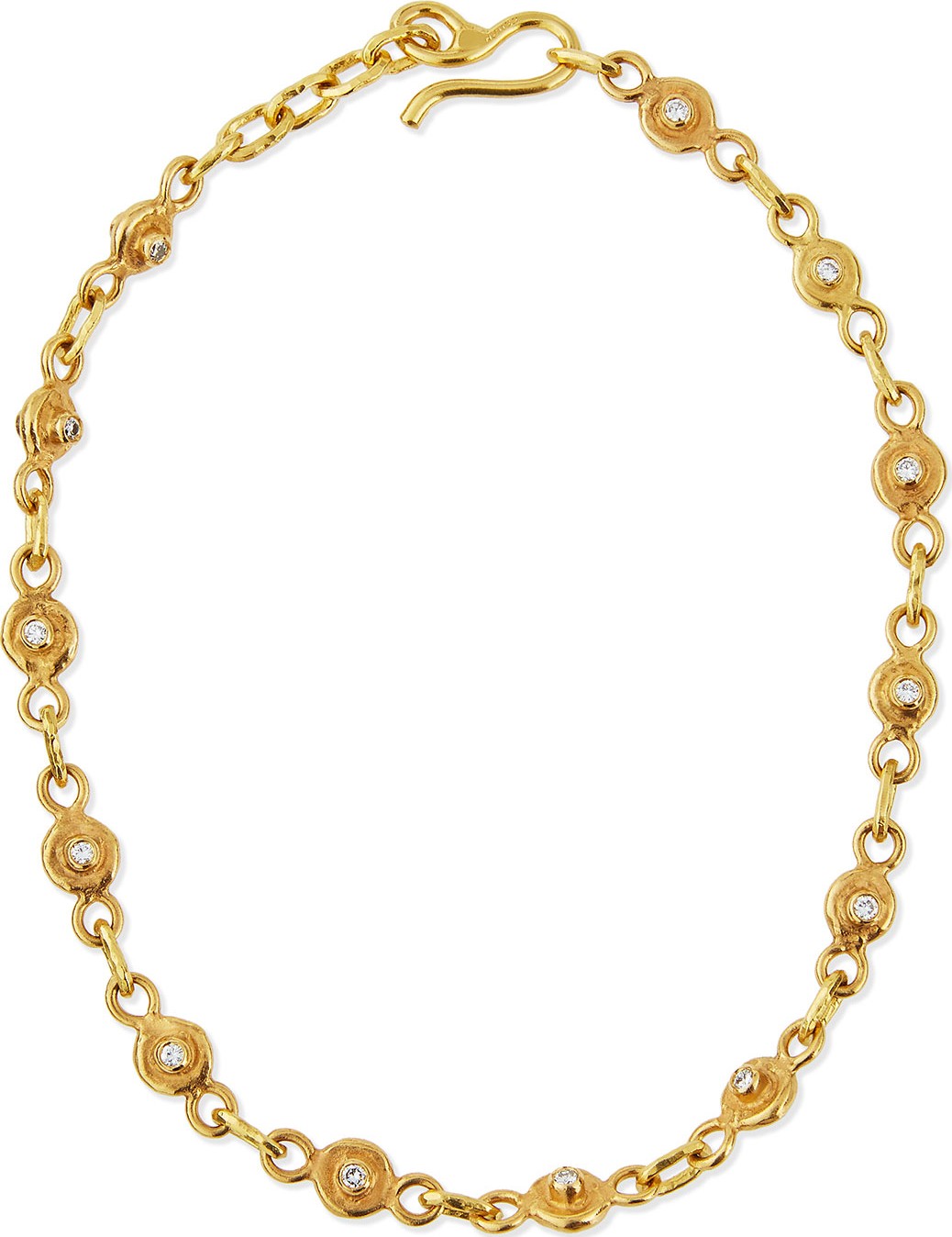 Jean Mahie 22K Gold Diamond Station Collar Necklace