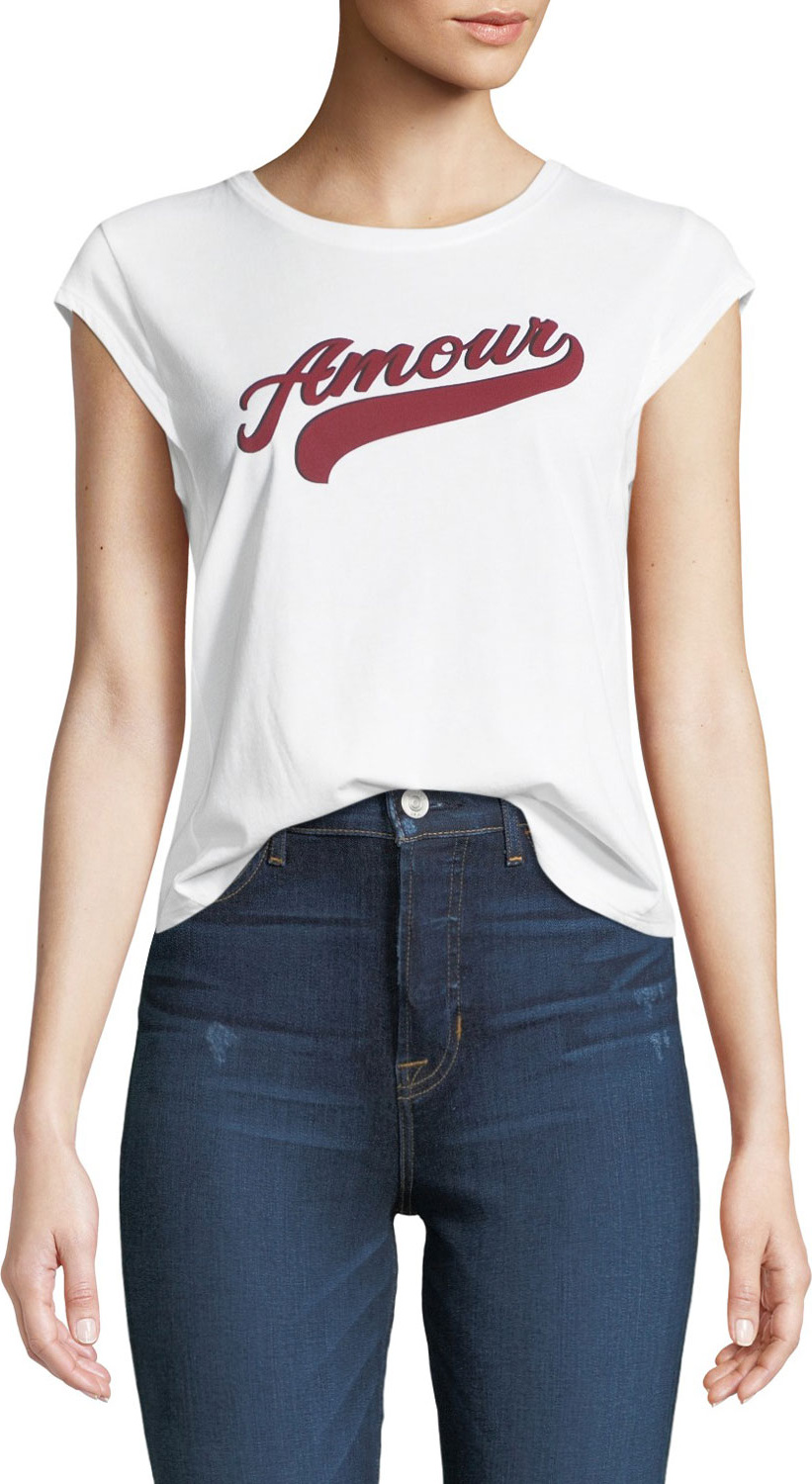 Joie Karashi Graphic Cap-Sleeve Tee