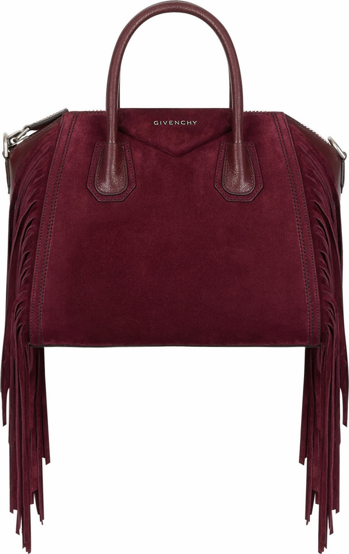 Givenchy Small Antigona Fringe Embellished Suede Satchel
