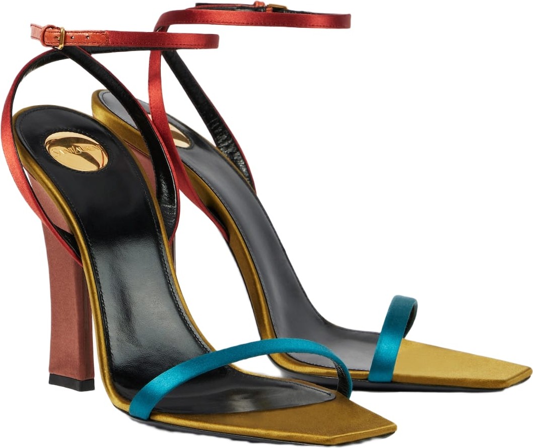 Saint Laurent - Dominique 110 crêpe satin sandals