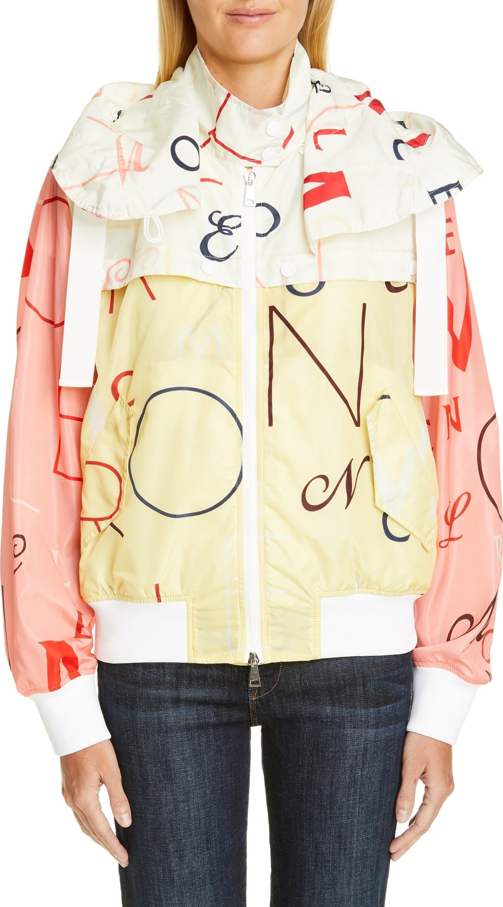 Moncler Genius by Moncler Lusaka Letter Print Bomber Jacket