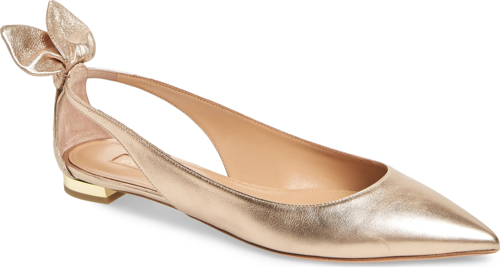 Aquazzura Deneuve Bow Pointy Toe Flat