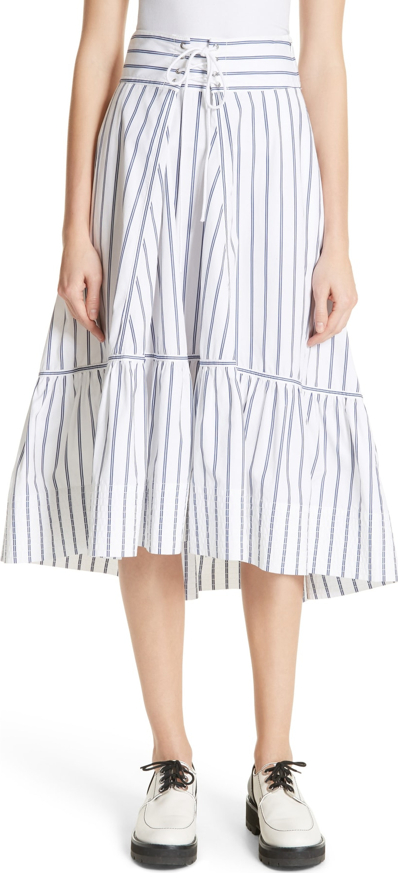 3.1 Phillip Lim Stripe Corset Waist Skirt