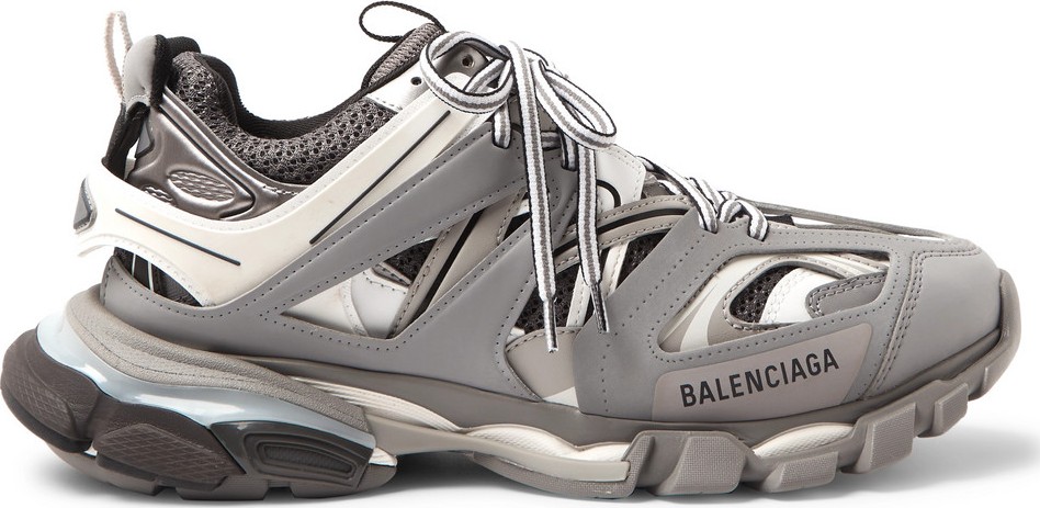 Balenciaga Track Leather, Mesh and Rubber Sneakers