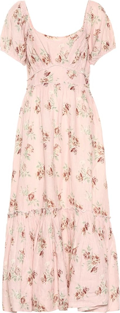 LOVESHACKFANCY Angie floral linen dress