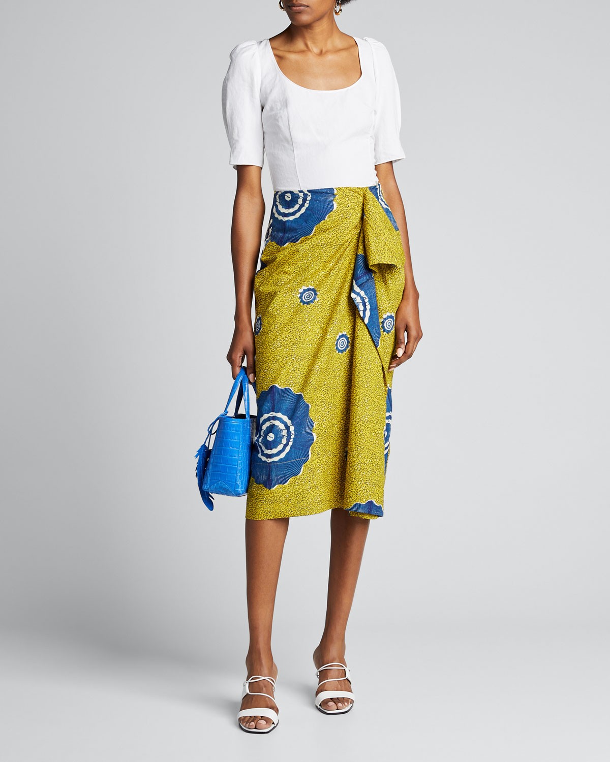 Ulla Johnson Ember Printed Draped Ruffle Skirt