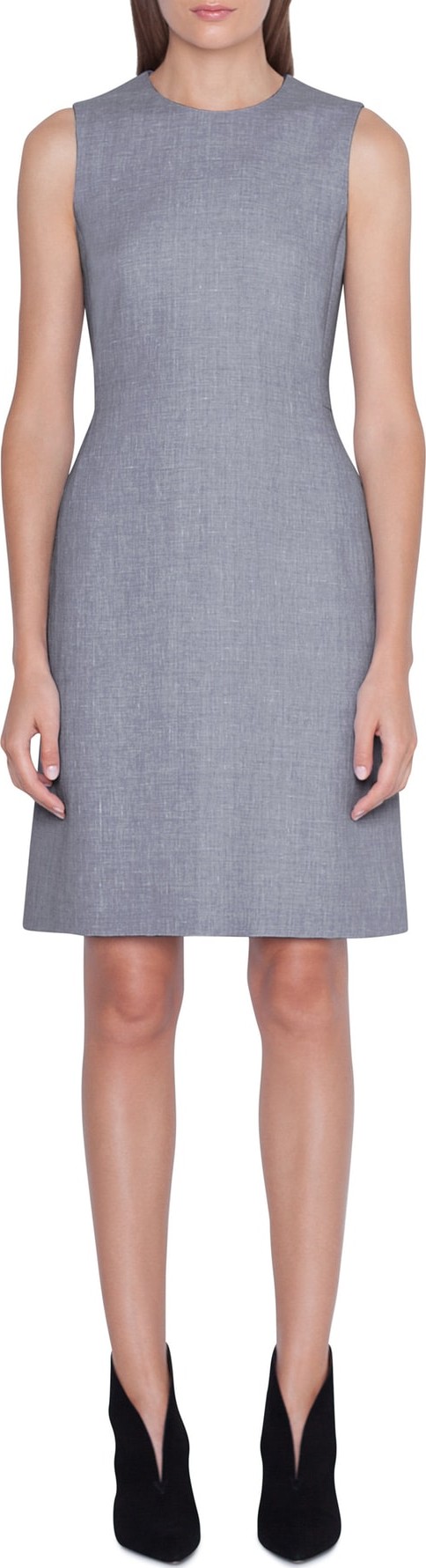Akris Linen & Wool Seamed Sheath Dress