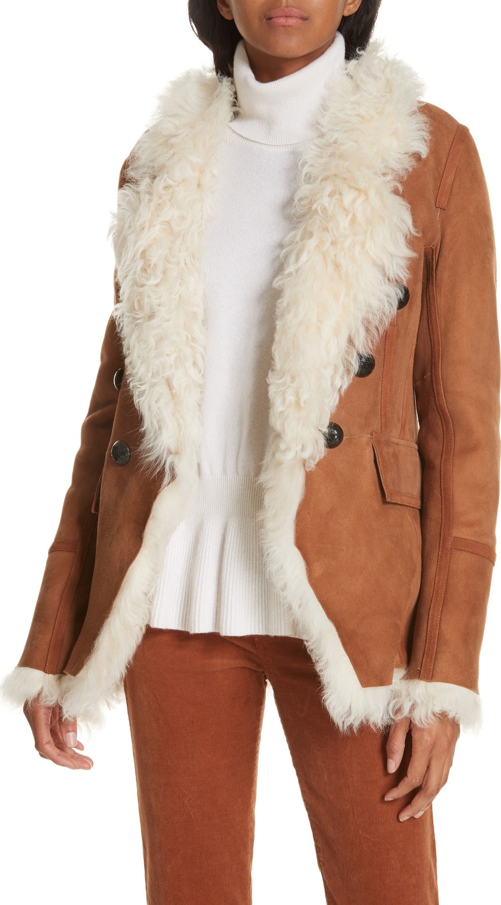 Veronica Beard Huntley Genuine Shearling Blazer
