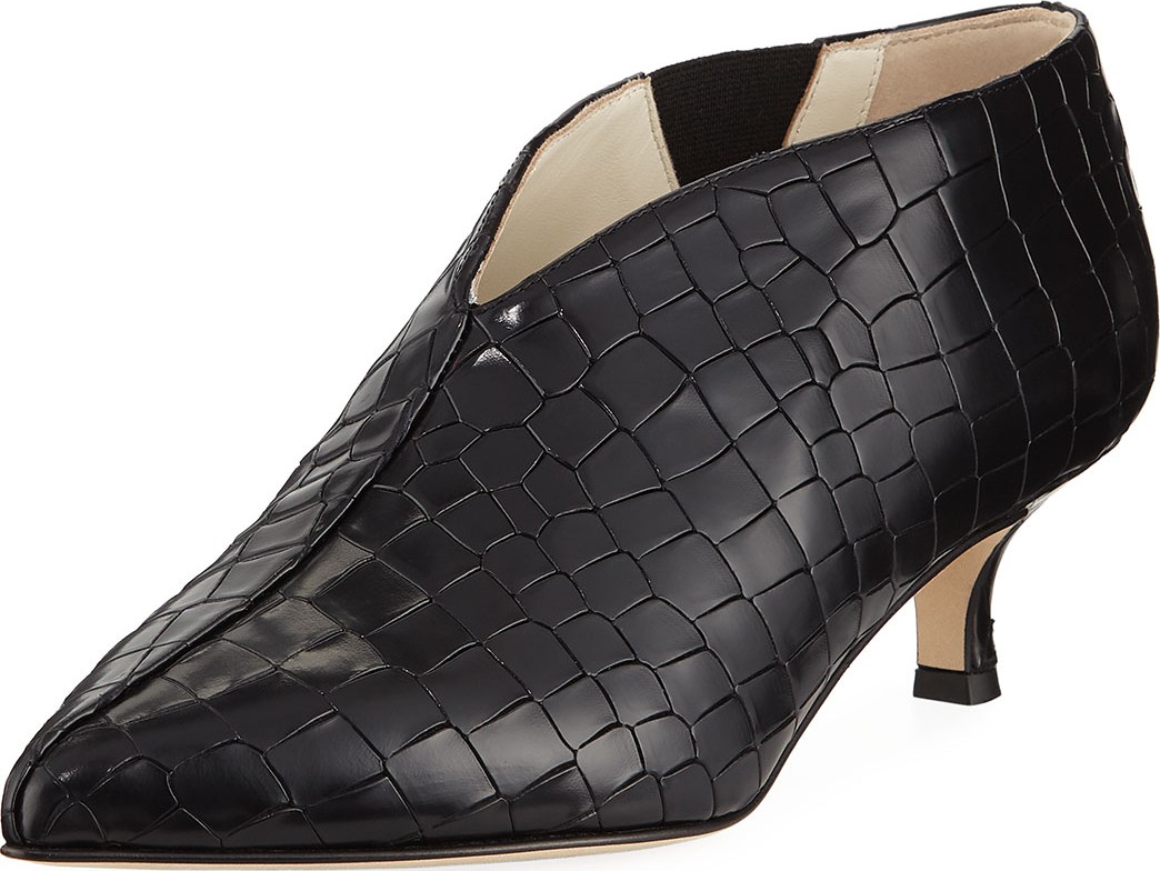 Tibi Joe Crocodile-Embossed Booties
