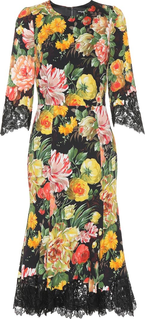 Dolce & Gabbana Lace-trimmed floral dress