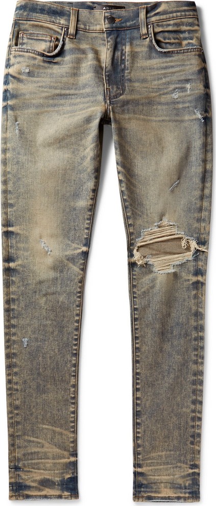 Amiri Skinny-Fit Distressed Stretch-Denim Jeans