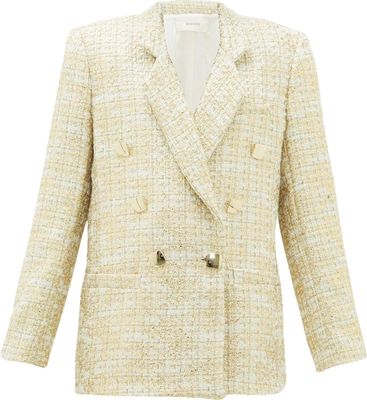 Rodarte Double-breasted metallic-tweed suit jacket