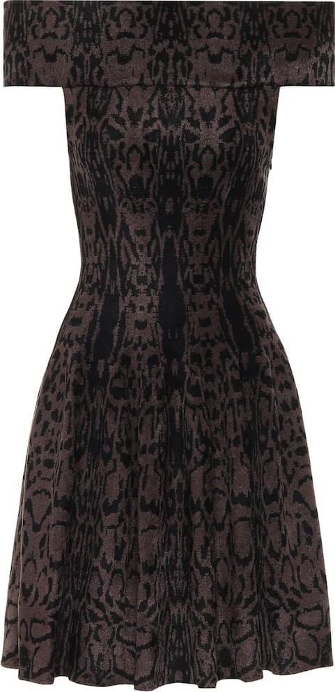 Alaïa Off-the-shoulder jacquard knit dress