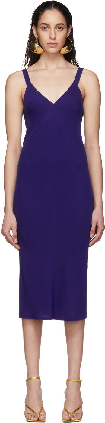 Haider Ackermann Blue Midi Camisole Dress
