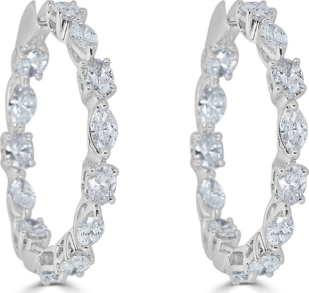 ZYDO 18k Luminal Diamond Hoop Earrings