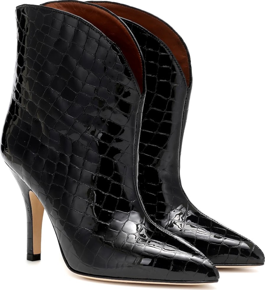 Paris Texas Croc-effect leather ankle boots
