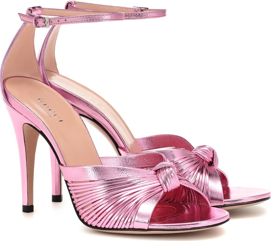 Gucci Metallic leather sandals