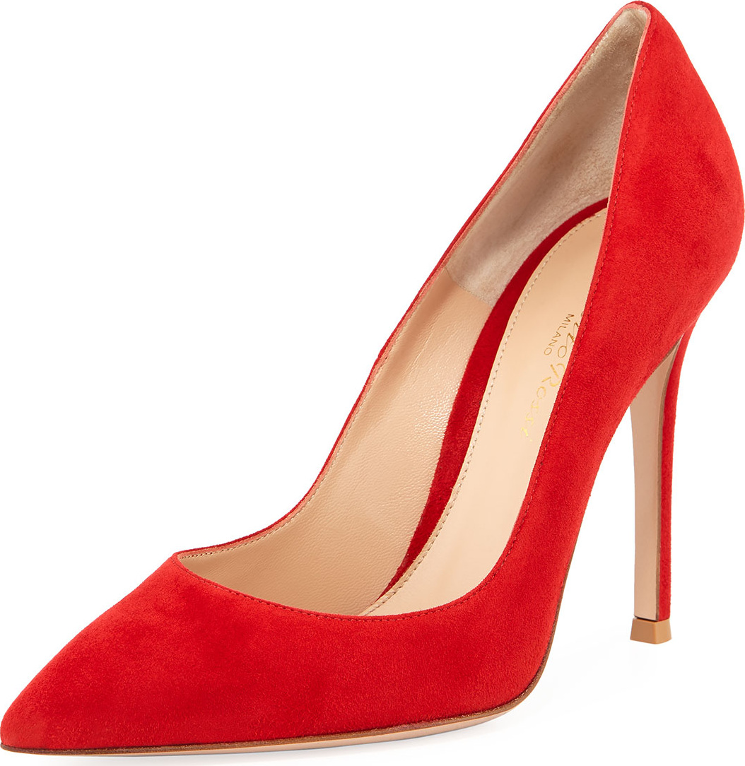 Gianvito Rossi Suede Point-Toe Pump